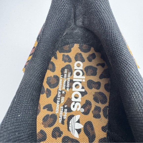 Adidas Stan Smith Black Leather and Leopard Sneakers Women’s Sz 7.5 Trainers‎ - Picture 7 of 10